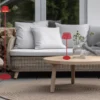 SET: Kleine Akku Stehlampe 123cm & Tischlampe 39cm für Outdoor kabellos Rot