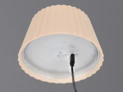 SET: Kleine Akku Stehlampe 123cm & Tischlampe 39cm für Outdoor kabellos Beige