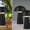 SET Outdoor Akku LED Tischleuchten Touch Dimmer, Schwarz Höhe 21cm