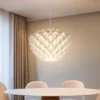 Skandinavische LED Pendelleuchte 1-flammig Lampenschirm Weiß, Ø 40cm