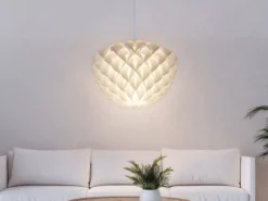 Skandinavische LED Pendelleuchte 1-flammig Lampenschirm Weiß, Ø 40cm