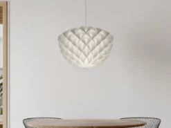 Skandinavische LED Pendelleuchte 1-flammig Lampenschirm Weiß, Ø 40cm