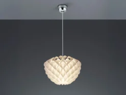 Skandinavische LED Pendelleuchte 1-flammig Lampenschirm Weiß, Ø 40cm
