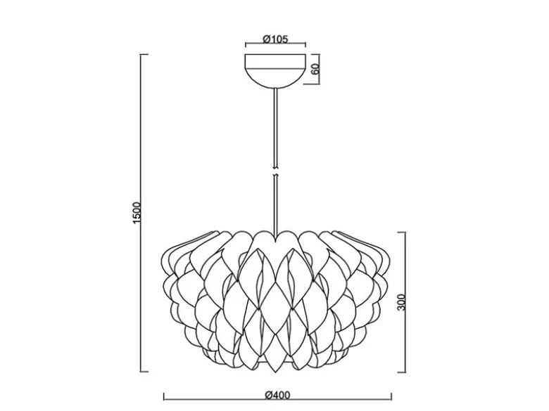 Skandinavische LED Pendelleuchte 1-flammig Lampenschirm Weiß, Ø 40cm