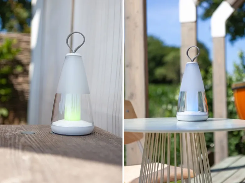 Smarte Akku LED Außentischleuchte PEPPER mit RGB & Weißtöne dimmbar H: 22cm