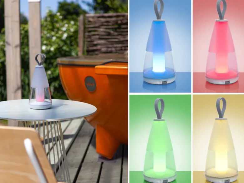 Smarte Akku LED Außentischleuchte PEPPER mit RGB & Weißtöne dimmbar H: 22cm