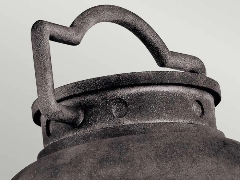 Sockel Laterne ASHLAND BAY im Industriedesign, Anthrazit Höhe 47cm