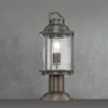 Sockel Laterne ASHLAND BAY im Industriedesign, Bronze Höhe 47cm