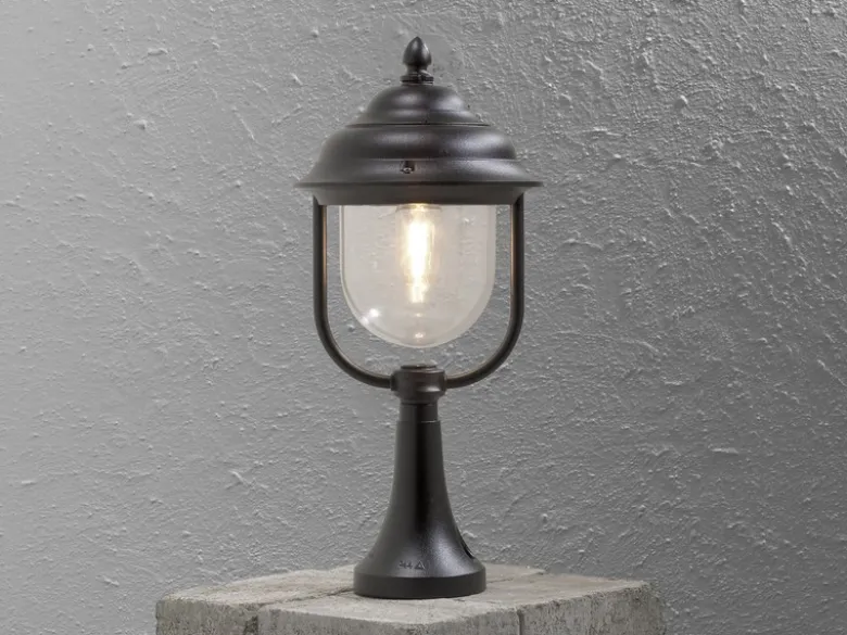 Sockelleuchte PARMA Außen Laterne im Landhausstil Schwarz, Höhe 54cm
