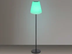 Solar & Akku Stehlampe mit Fernbedienung, auch per USB ladbar, Höhe 150cm