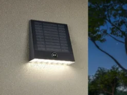Solar Außenwandleuchte ALVORADA auch per USB aufladbar mit Bewegungsmelder