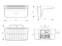 Solar Außenwandleuchte ATICO auch per USB aufladbar mit Bewegungsmelder, B: 20cm