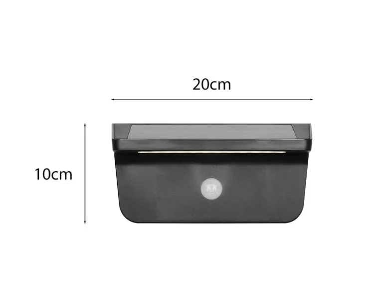 Solar Außenwandleuchte ATICO auch per USB aufladbar mit Bewegungsmelder, B: 20cm