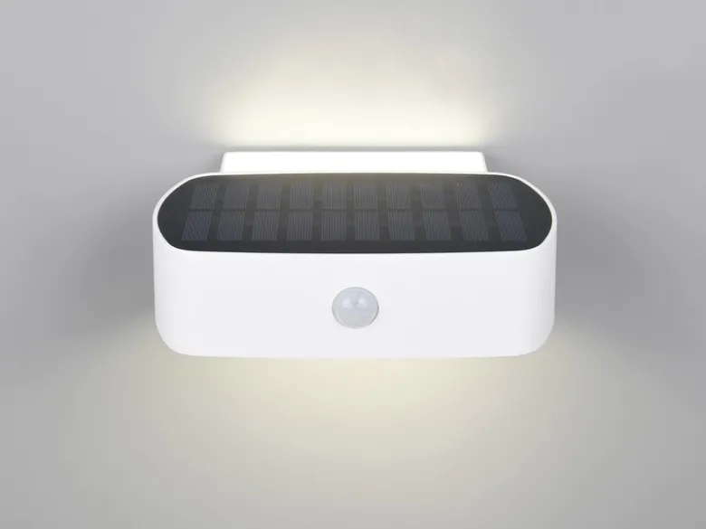 Solar Außenwandleuchte BILBAO auch per USB aufladbar mit Bewegungsmelder B: 21cm