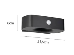 Solar Außenwandleuchte BILBAO auch per USB aufladbar mit Bewegungsmelder B: 21cm