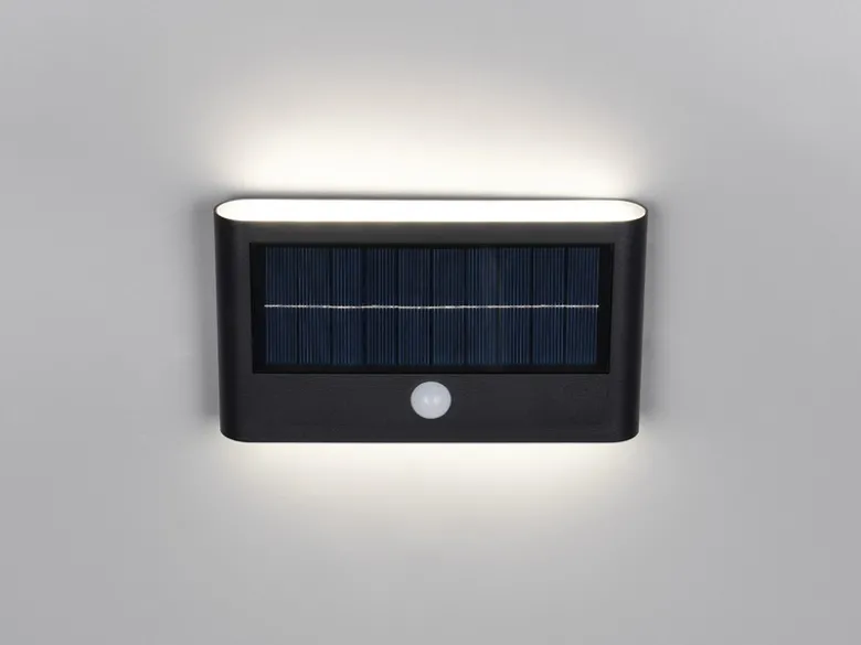 Solar Außenwandleuchte RAMOS auch per USB aufladbar mit Bewegungsmelder, B: 18cm
