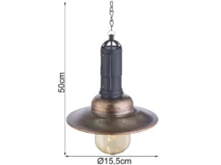 Solarbetriebene LED Hängeleuchte im Industrie Look & Shabby Chic Anstrich