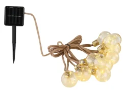Solarbetriebene LED Outdoor Lichterkette mit 10 Glühbirnen, Länge 5,7 Meter