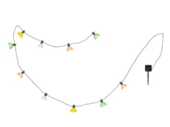 Solarbetriebene LED Outdoor Lichterkette mit 10 bunten Schirmen, Länge 3,6 Meter