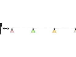 Solarbetriebene LED Outdoor Lichterkette mit 10 bunten Schirmen, Länge 3,6 Meter