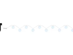 Solarbetriebene LED Outdoor Lichterkette mit 10 weißen Lampions, Länge 3 Meter
