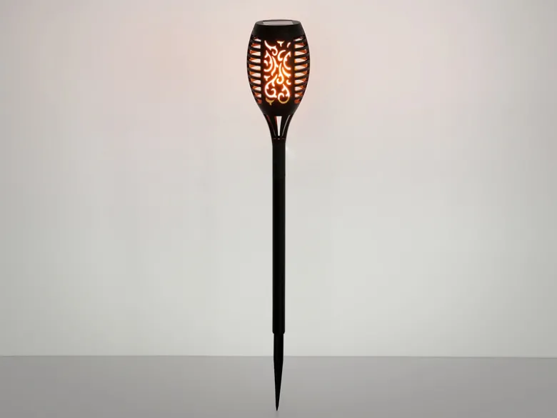 Solarfackeln 6er Set mit Flammeneffekt, Schwarz, Höhe 49,5cm