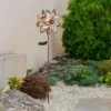 Solar Gartenstecker Windrad mit Erdspieß in Kupfer & Silber patiniert, Höhe 92cm
