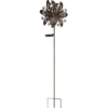 Solar Gartenstecker Windspiel mit Erdspieß aus Metall in Rostoptik, Höhe 124cm