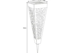 Solarlampen 6er Set mit Erdspieß, Dekostanzungen Schwarz Gold, H.33cm