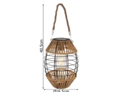 Solarlaternen 2er SET Gitterlampen mit Seil hängend oder stehend, Höhe 40,5cm