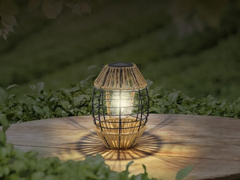 Solarlaternen 2er SET Gitterlampen mit Seil hängend oder stehend, Höhe 40,5cm