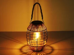 Solarlaternen 2er SET Gitterlampen mit Seil hängend oder stehend, Höhe 40,5cm