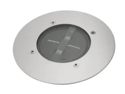 Solar LED Bodeneinbaustrahler CARLO für Außen, Edelstahl rund Ø14cm IP67
