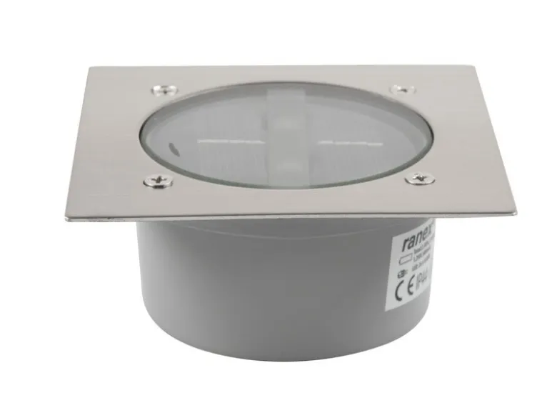 Solar LED Bodeneinbaustrahler CARLO für Außen, Edelstahl eckig 10x10cm, IP67