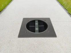 Solar LED Bodeneinbaustrahler CARLO für Außen, Edelstahl eckig 10x10cm, IP67