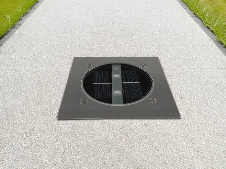 Solar LED Bodeneinbaustrahler CARLO für Außen, Edelstahl eckig 10x10cm, IP67