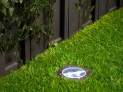 Solar LED Bodeneinbaustrahler 8er SET für Außen, Edelstahl 4-eckig 10x10cm, IP67