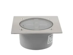 Solar LED Bodeneinbaustrahler 8er SET für Außen, Edelstahl 4-eckig 10x10cm, IP67