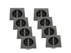 Solar LED Bodeneinbaustrahler 8er SET für Außen, Edelstahl 4-eckig 10x10cm, IP67