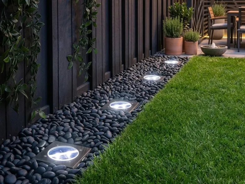 Solar LED Bodeneinbaustrahler 4er SET für Außen, Edelstahl 4-eckig 10x10cm, IP67