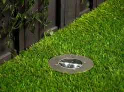 Solar LED Bodeneinbaustrahler 6er SET für Außen, Edelstahl rund Ø14cm IP67