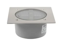 Solar LED Bodeneinbaustrahler 2er SET für Außen, Edelstahl 4-eckig 10x10cm, IP67