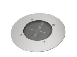 Solar LED Bodeneinbaustrahler 4er SET für Außen, Edelstahl rund Ø14cm IP67