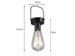 Solar LED Hängeleuchte 6er SET zum Aufhängen Schwarz Ø7cm Höhe 23cm