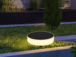Solarleuchte mit abnehmbaren Erdspieß, auch zur Wandmontage geeignet Ø15cm