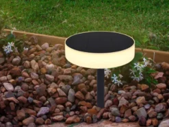 Solarleuchte mit abnehmbaren Erdspieß, auch zur Wandmontage geeignet Ø15cm