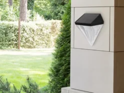 Solarleuchten 2er Set Wandleuchten, Diamant-Design, H.12cm