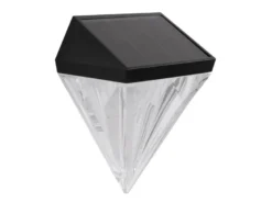 Solarleuchten 2er Set Wandleuchten, Diamant-Design, H.12cm