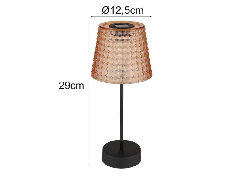 Solarleuchten Set: 2er Sets Tischleuchten & Erdspießleuchten Bernsteinfarbig