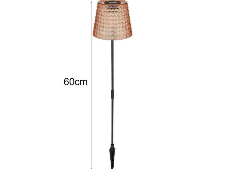 Solarleuchten Set: 2er Sets Tischleuchten & Erdspießleuchten Bernsteinfarbig